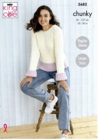 Knitting Pattern - King Cole 5682 - Subtle Drifter Chunky - Ladies Sweater & Cardigan